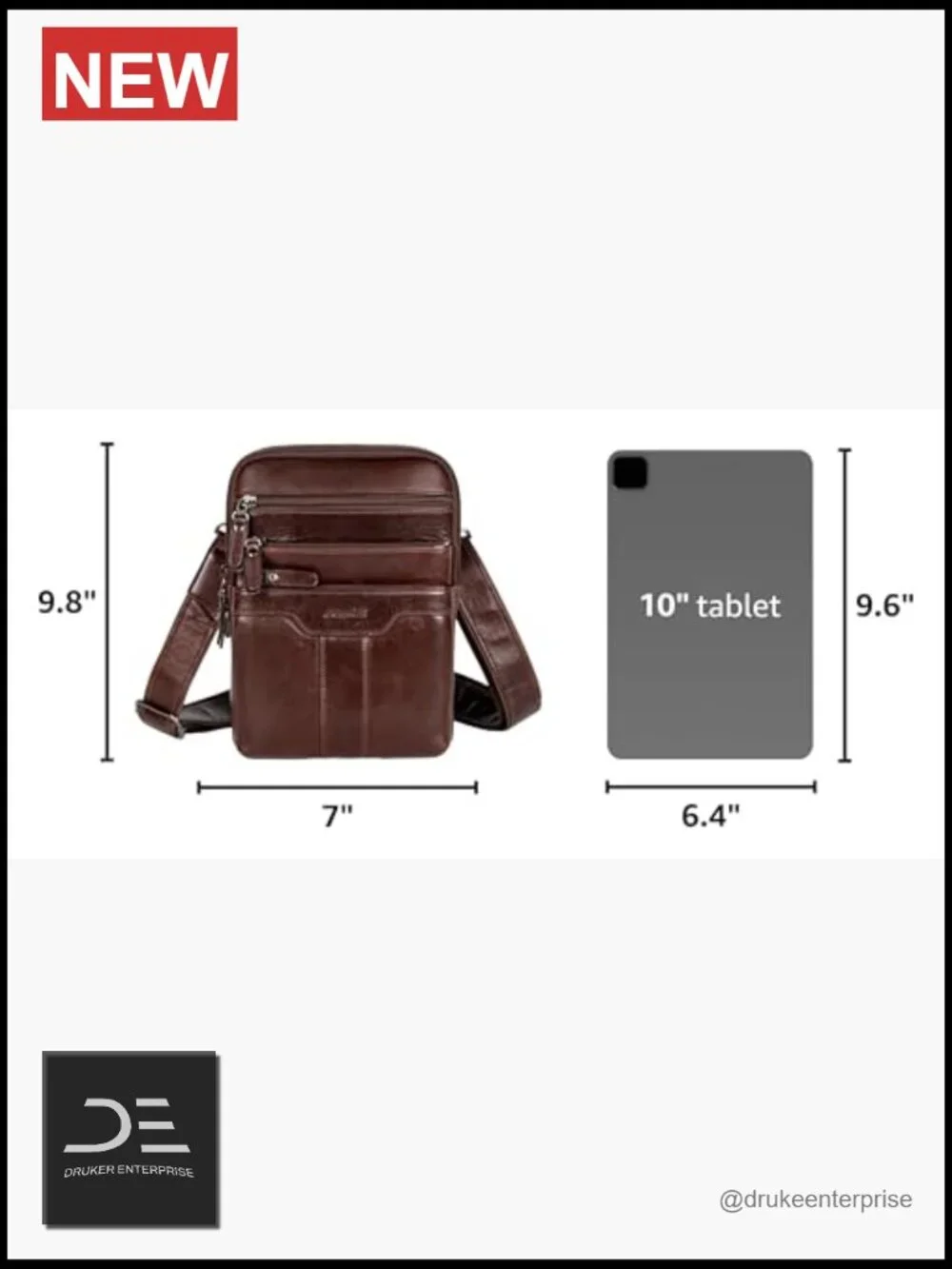 Genuine Leather Small Messenger Bag Sling Shoulder Crossbody for Men